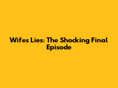 Wife's Lies: The Shocking Final Episode