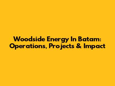 Woodside Energy In Batam: Operations, Projects & Impact