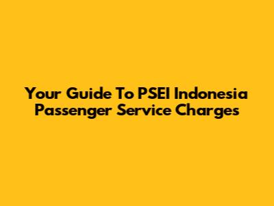 Your Guide To PSEI Indonesia Passenger Service Charges